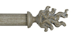 Byron & Byron Manor Brunswick Finial Curtain Pole Set in Manor White