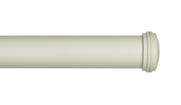 Byron & Byron Floral Romantics End Cap Finial Curtain Pole Set in New White