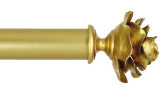 Byron & Byron Floral Romantics Rose Finial Curtain Pole Set in Burnished Gold