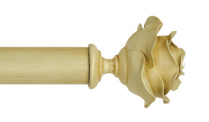 Byron & Byron Floral Romantics Rose Finial Curtain Pole Set in Golden Pearl