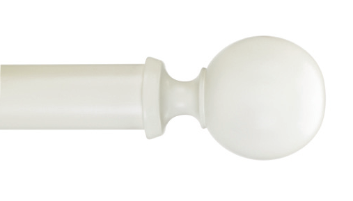 Byron & Byron Floral Neon Ball Finial Curtain Pole Set in Matt White