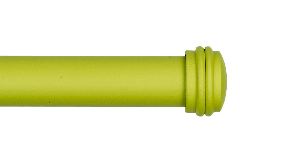 Byron & Byron Floral Neon End Cap Finial Curtain Pole Set in Lime Green