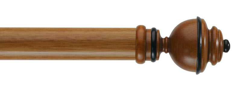 Byron &amp; Byron Classic Aercolaneum Finial Curtain Pole Set in Cherrywood