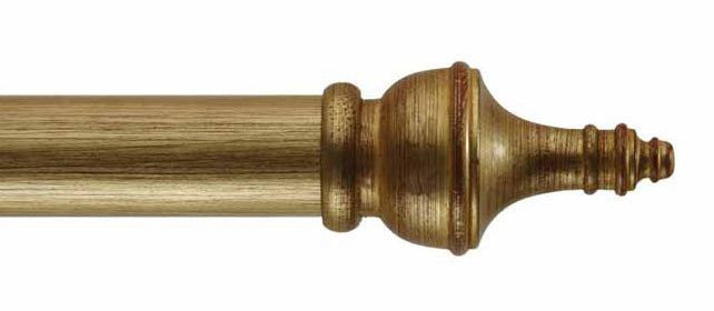 Byron & Byron Classic Pasteum Finial Curtain Pole Set in Antique Gilt