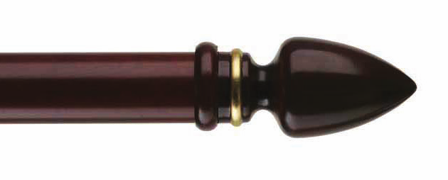 Byron & Byron Classic Athena Finial Curtain Pole Set in Mahogany