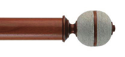 Byron &amp; Byron Classic Orb Finial Curtain Pole Set in Cherrywood