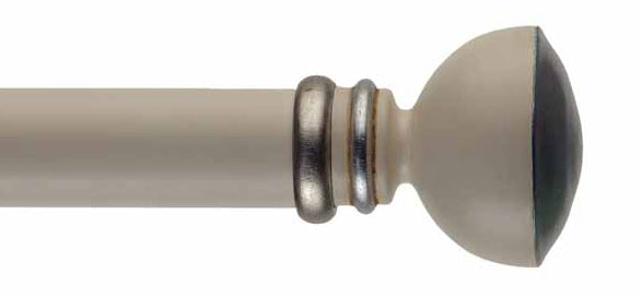 Byron & Byron Classic Pompeii Finial Curtain Pole Set in Antiqued White