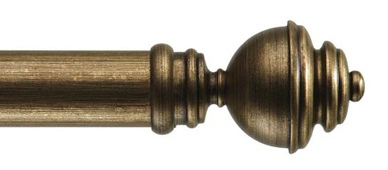 Byron &amp; Byron Classic Aercolaneum Finial Curtain Pole Set in Antique Gilt