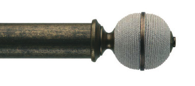 Byron & Byron Classic Orb Finial Curtain Pole Set in Antique Gilt