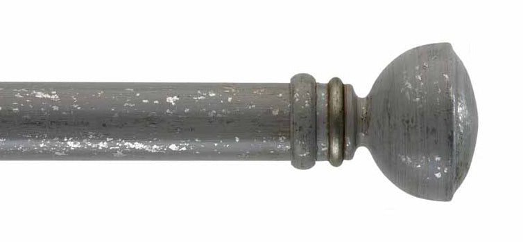 Byron & Byron Classic Pompeii Finial Curtain Pole Set in Florentine Grey