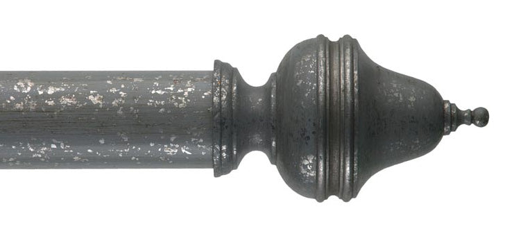 Byron & Byron Classic Clandon Finial Curtain Pole Set in Florentine Grey