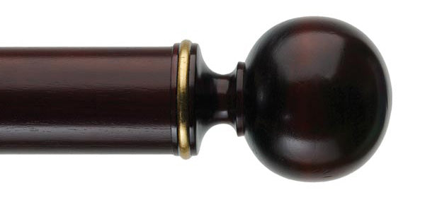 Byron & Byron Classic Cronkill Finial Curtain Pole Set in Mahogany
