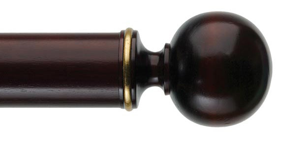 Byron &amp; Byron Classic Cronkill Finial Curtain Pole Set in Mahogany