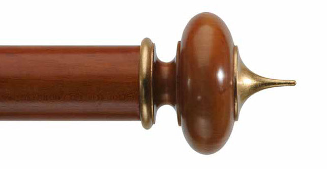 Byron &amp; Byron Classic Alton Finial Curtain Pole Set in Cherrywood