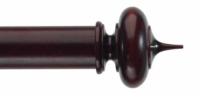 Byron & Byron Classic Alton Finial Curtain Pole Set in Mahogany