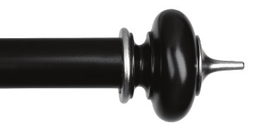 Byron & Byron Classic Alton Finial Curtain Pole Set in Ebony