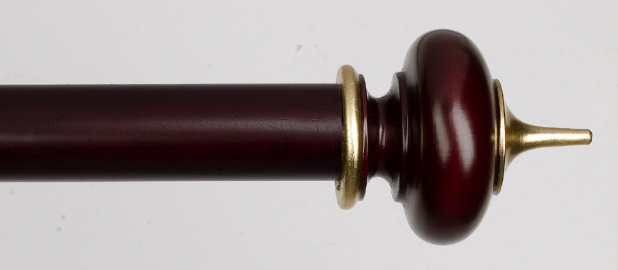 Byron & Byron Classic Alton Finial Curtain Pole Set in Mahogany