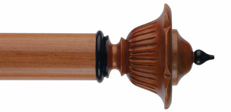 Byron &amp; Byron Classic Wimpole Finial Curtain Pole Set in Cherrywood