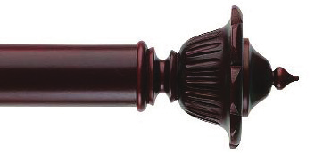 Byron & Byron Classic Wimpole Finial Curtain Pole Set in Mahogany
