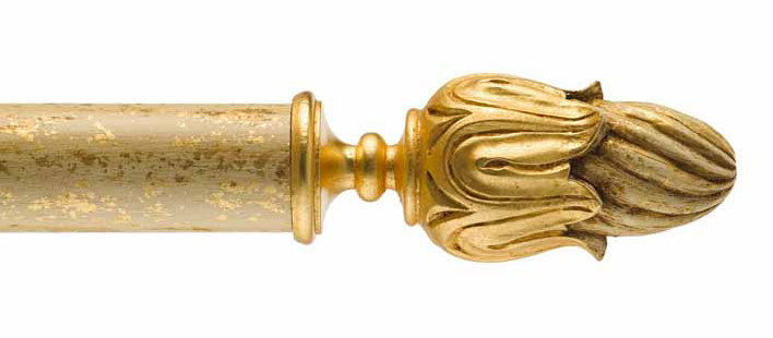 Byron & Byron Classic Sintra Finial Curtain Pole Set in Florentine White