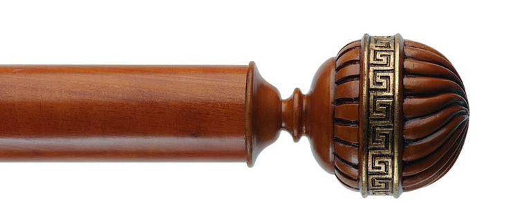 Byron & Byron Classic Olympia Finial Curtain Pole Set in Cherrywood