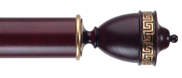 Byron & Byron Classic Naxos Finial Curtain Pole Set in Mahogany