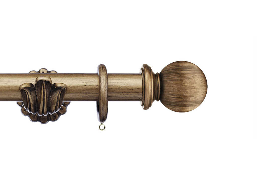 Integra Masterpiece Ball Finial Curtain Pole Set in Black Gold