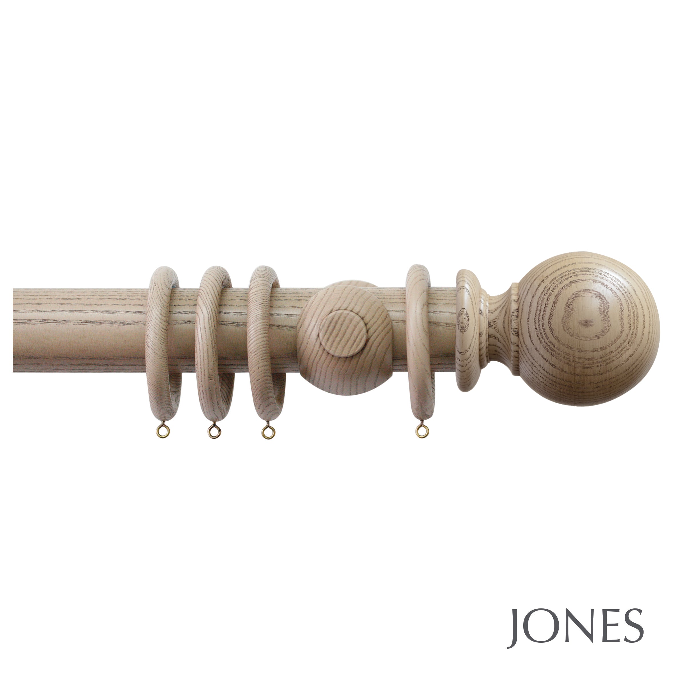 Jones Interiors Oakham Ball Finial Curtain Pole Set in Truffle
