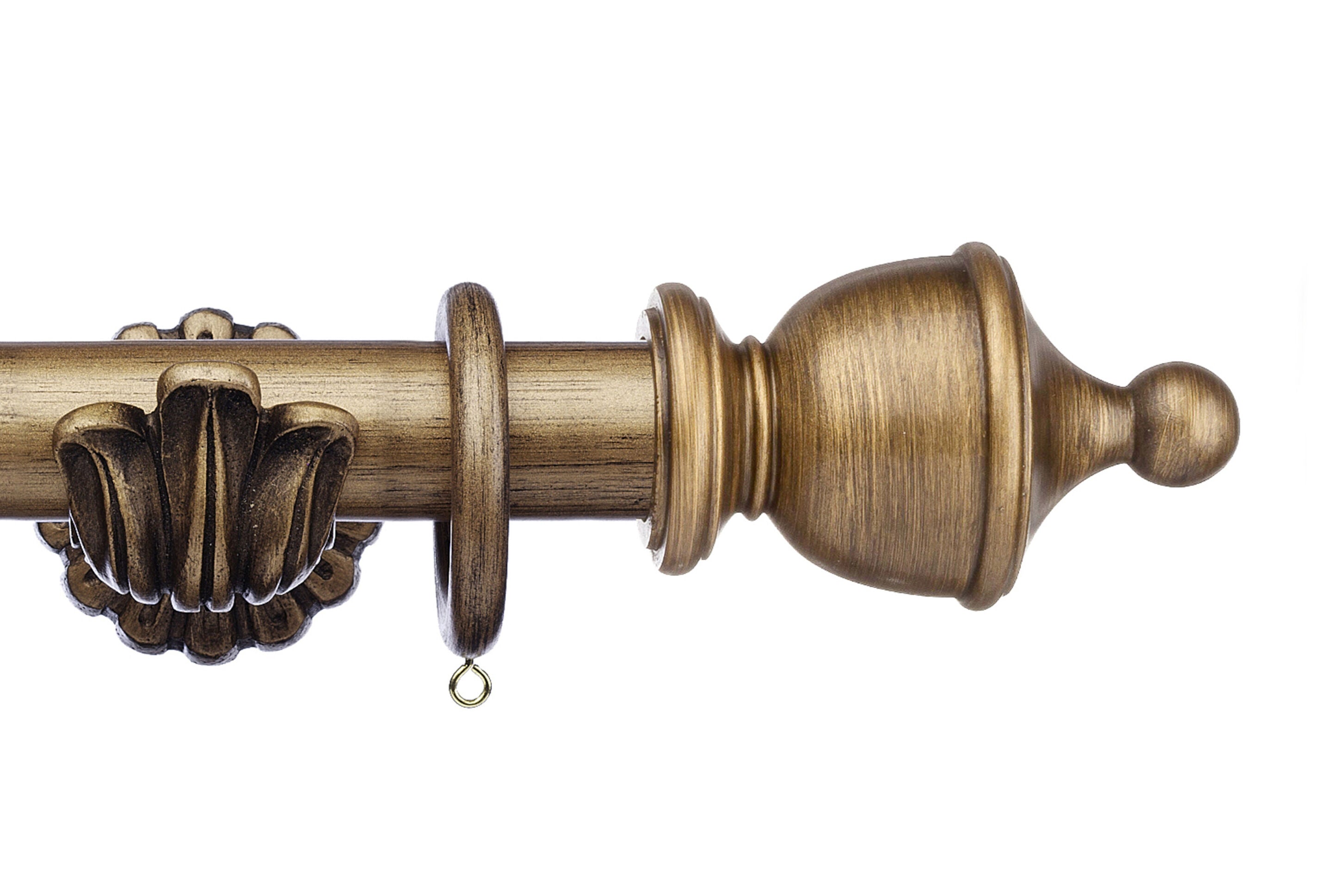 Integra Masterpiece Urn Finial Curtain Pole Set in Black Gold