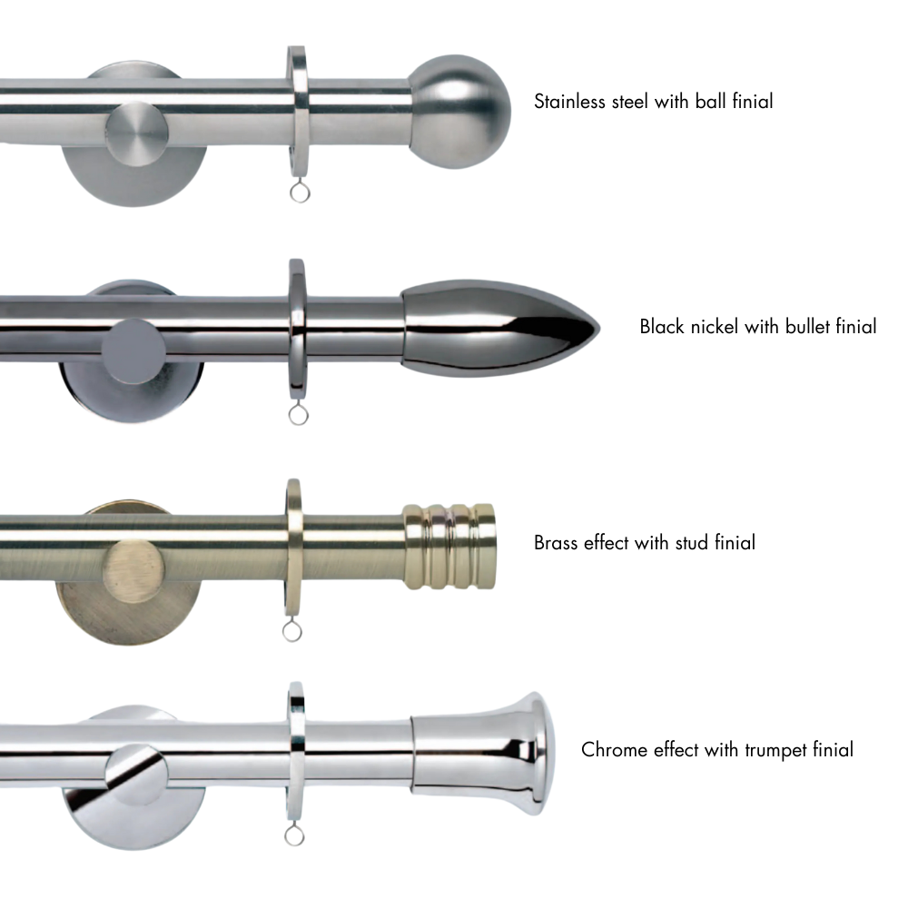 Hallis Neo 19mm/28mm Double Curtain Pole Set