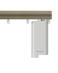 Silent Gliss 7670 Motorised Metropole in Antique Bronze with flush endcap and pole mounted motor