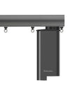 Silent Gliss 7670 Motorised Metropole in Charcoal with flush endcap and pole mounted motor