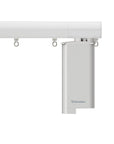 Silent Gliss 7670 Motorised Metropole in Matt White with flush endcap and pole mounted motor