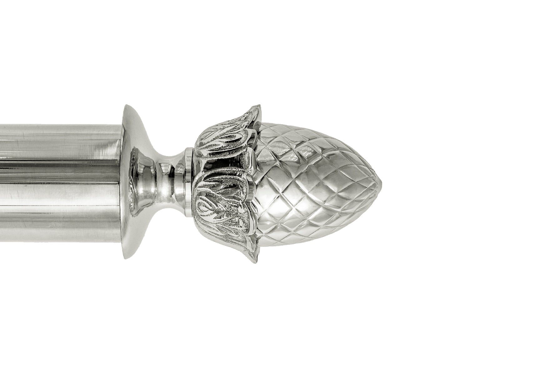 Tillys Classic Pineapple Finial Curtain Pole Set in Polished Nickel