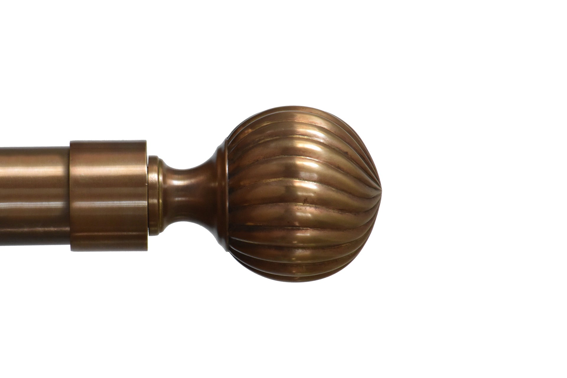 Tillys Classic Twisted Ball Finial Curtain Pole Set in Antique Brass