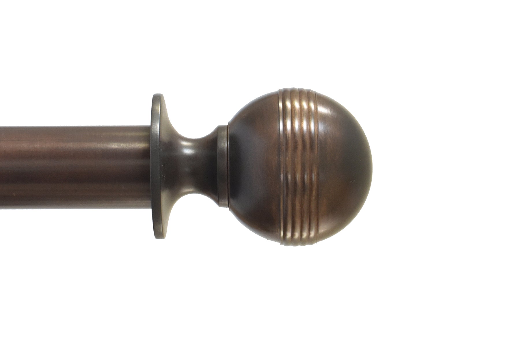 Tillys Classic Four Rib Ball Finial Curtain Pole Set in Bronze