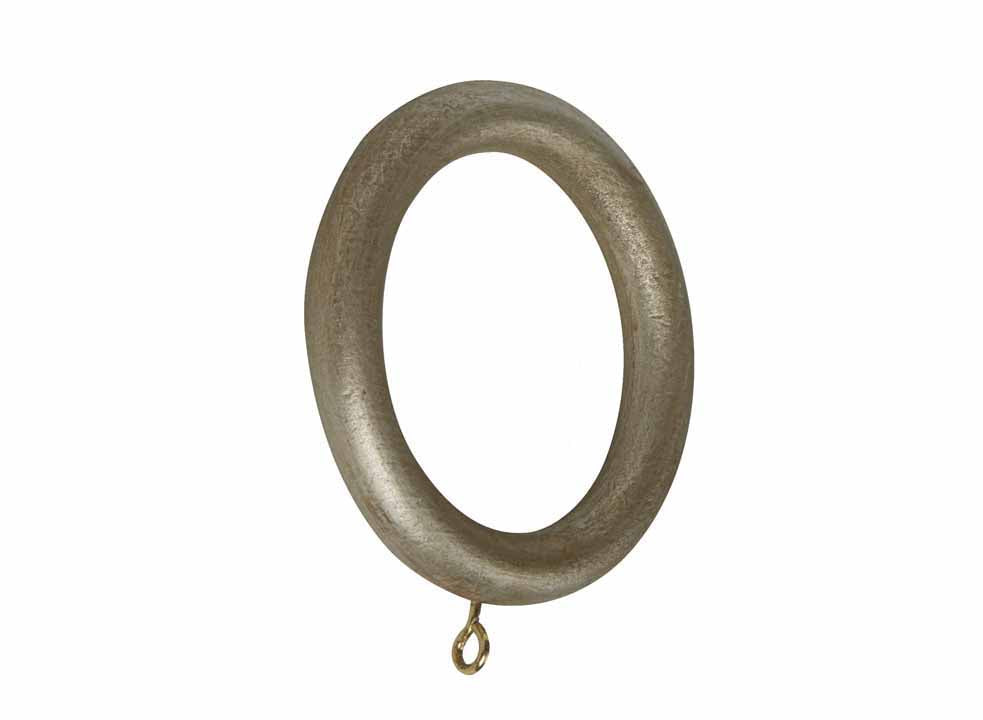 Hallis Modern Country Curtain Pole Rings in Satin Silver