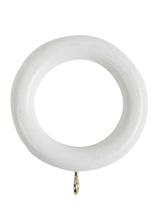 Hallis Woodline Curtain Pole Rings in White