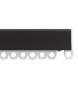 Silent Gliss 1080 curtain track in Black, end cap and gliders