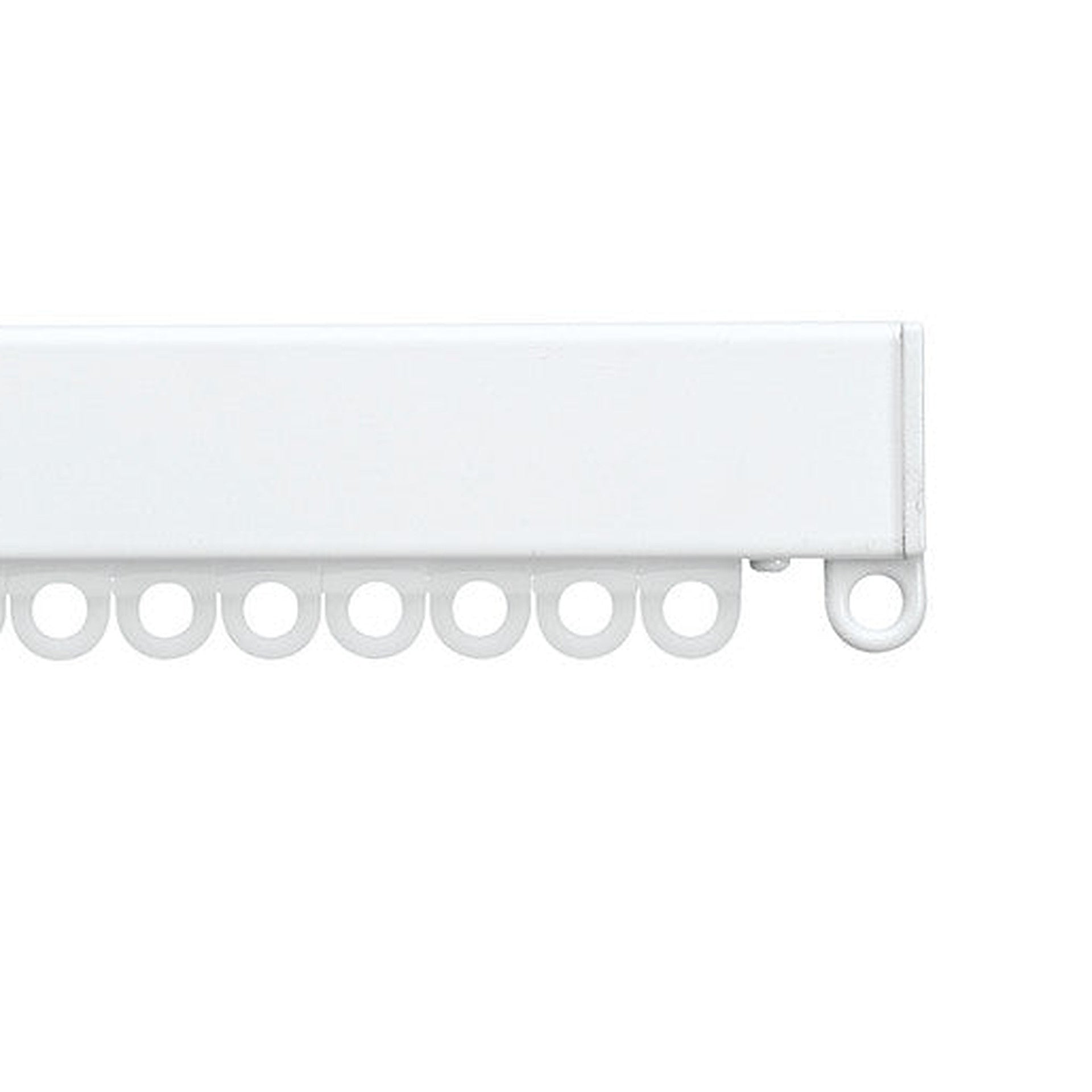 Silent Gliss 1080 curtain track in Matt White, end cap and gliders