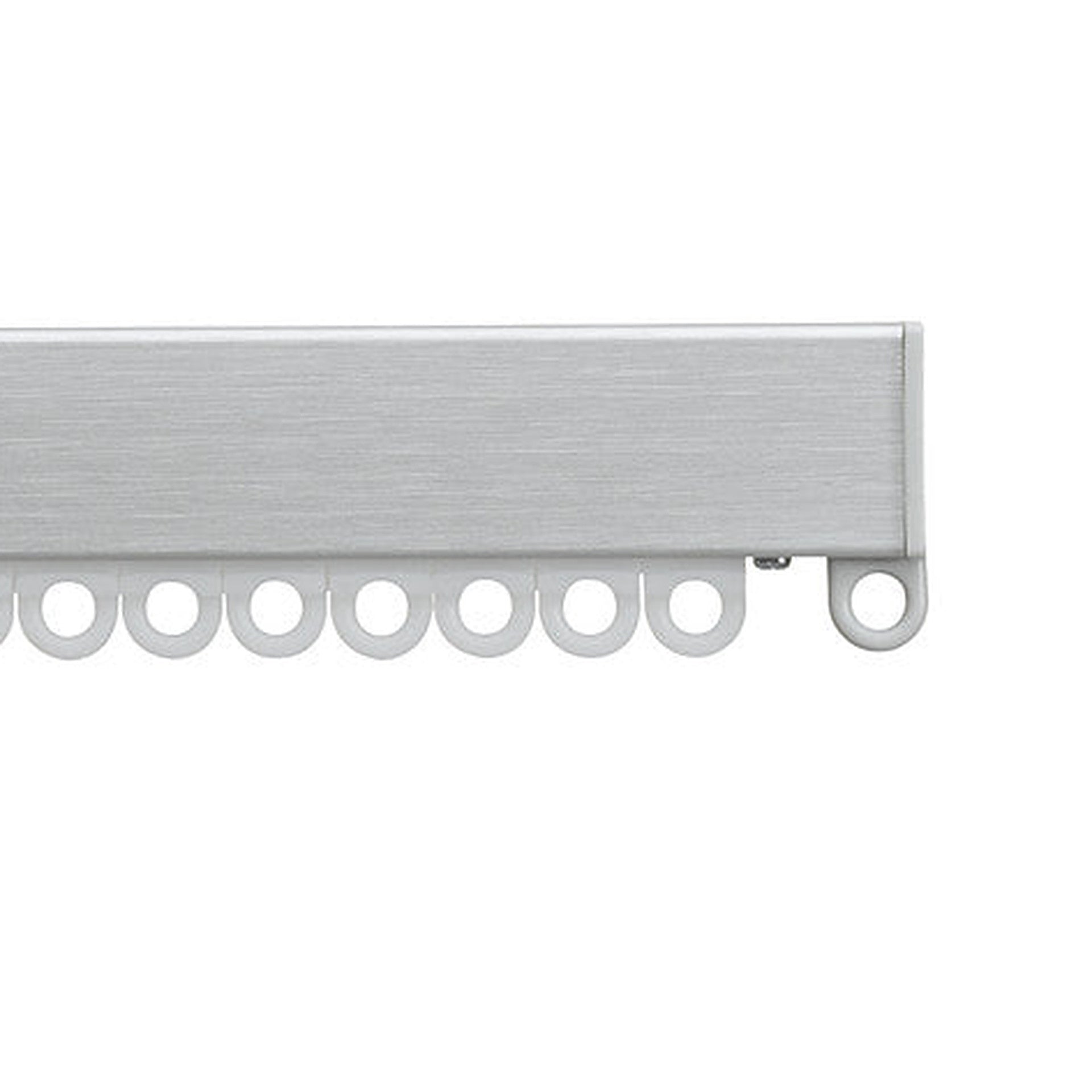 Silent Gliss 1080 curtain track in Silver, end cap and gliders