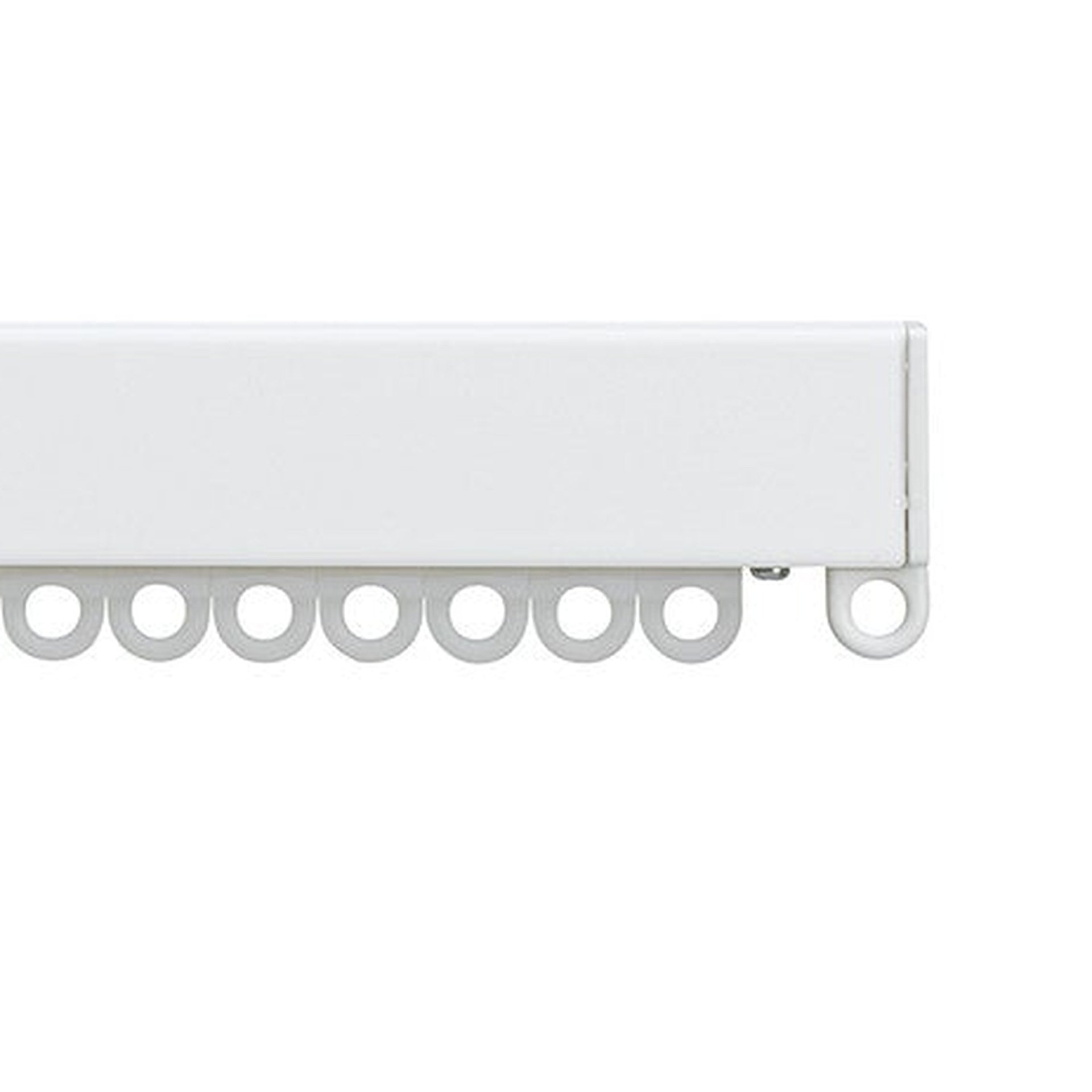 Silent Gliss 1080 curtain track in White, end cap and gliders