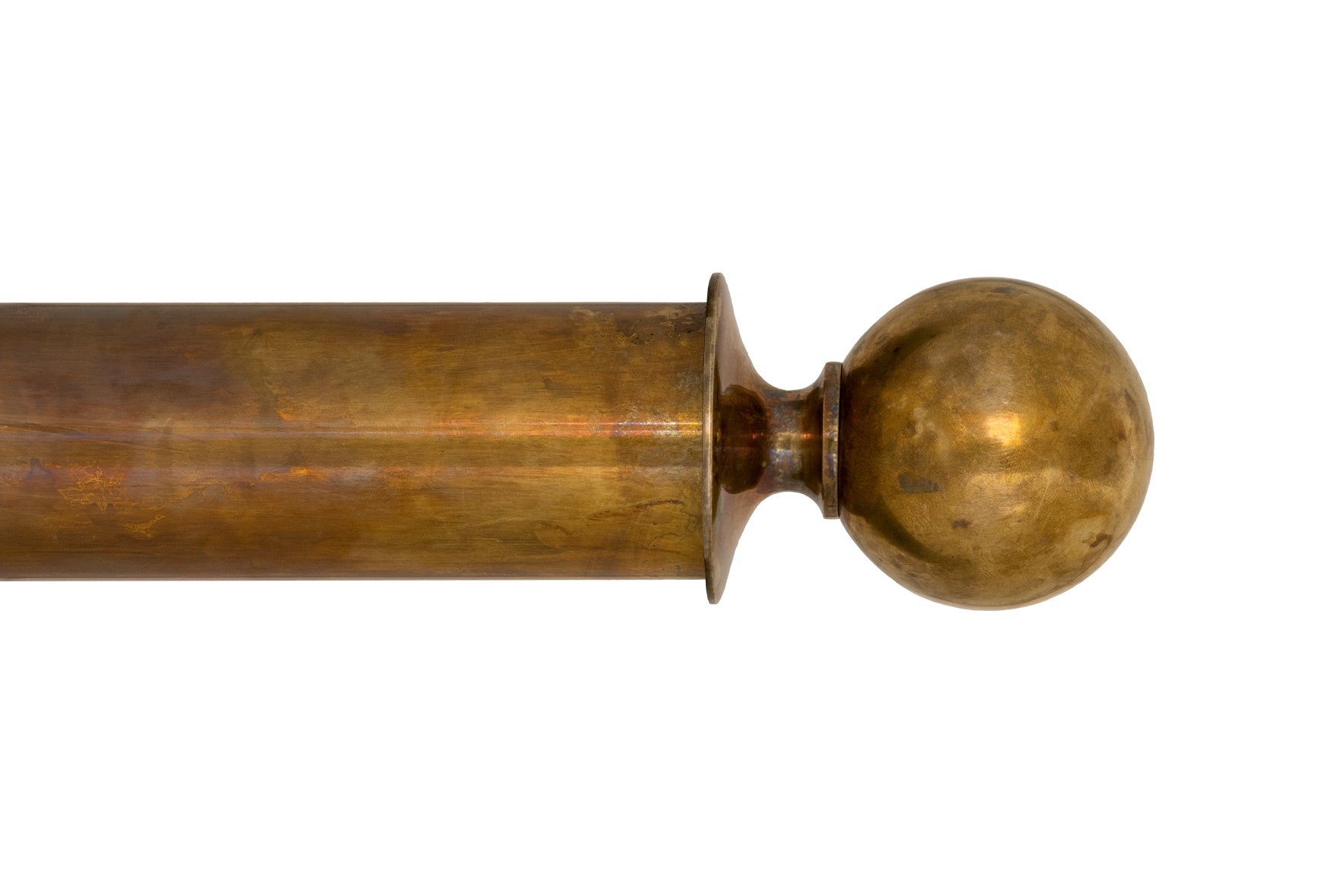 Tillys Classic Plain Ball Finial Curtain Pole Set in Old Brass