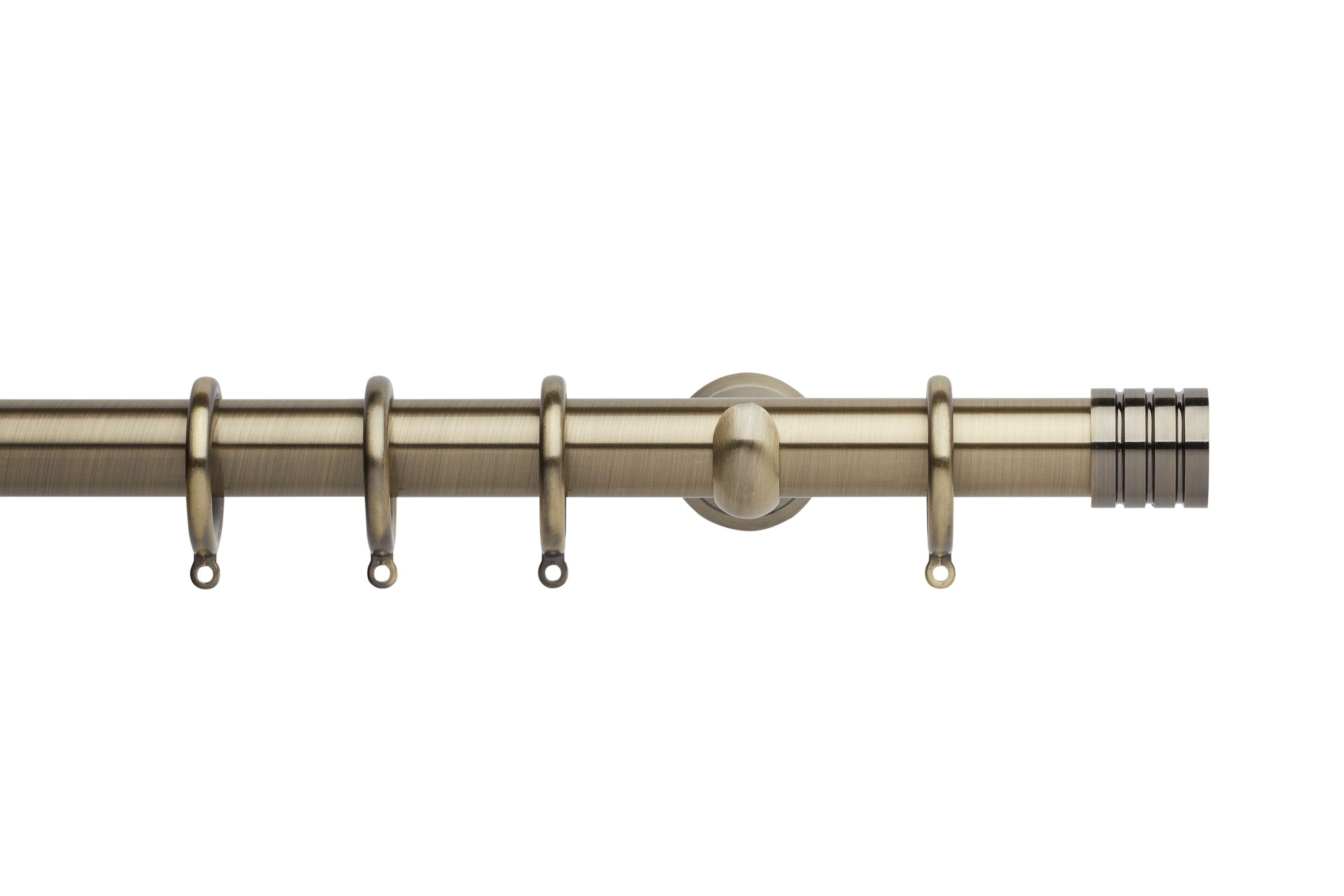 Hallis Neo Spun Brass Stud Curtain Pole Set - 28mm