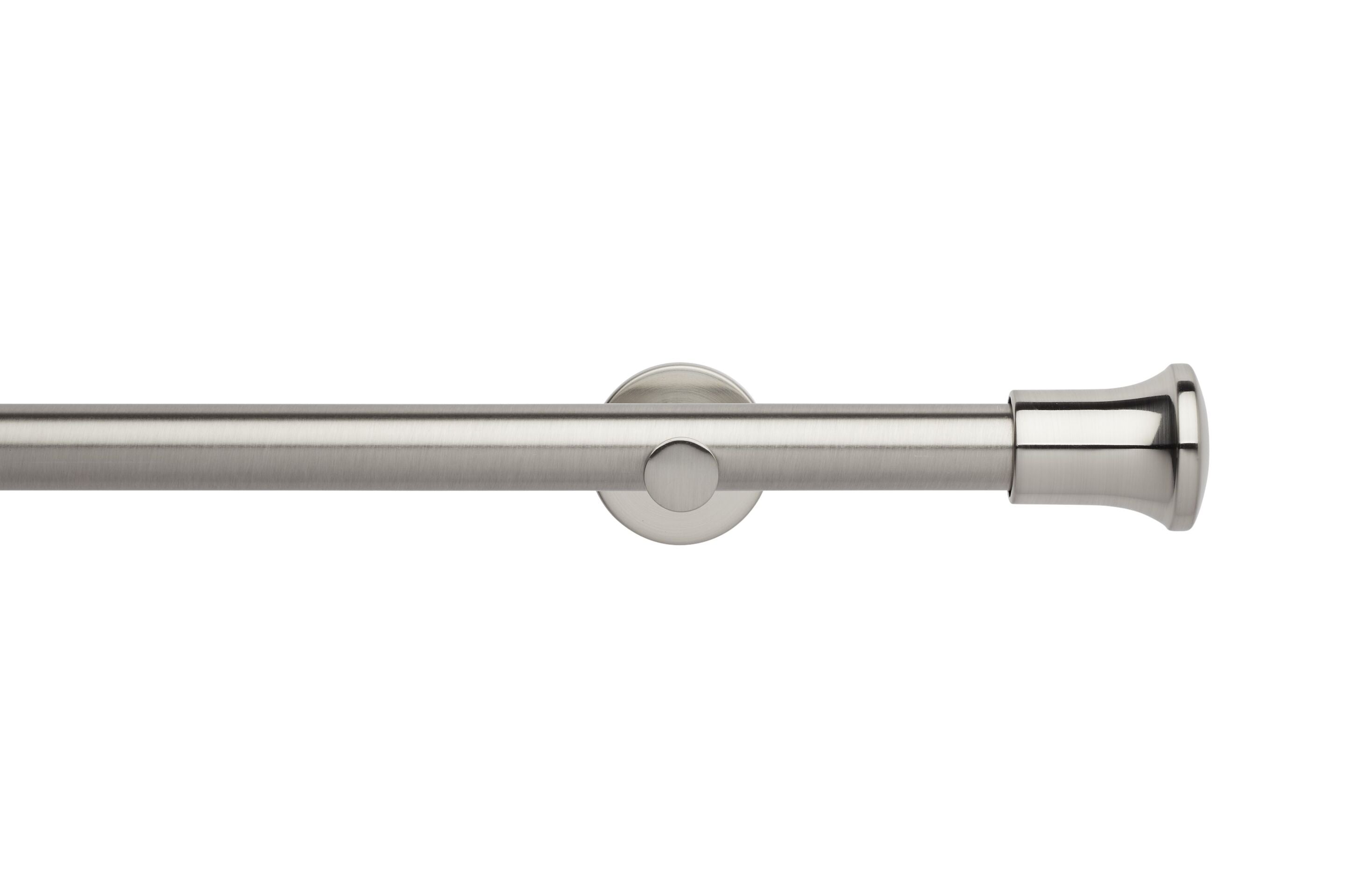 Hallis Neo Eyelet Stainless Steel Trumpet Curtain Pole Set - 28mm
