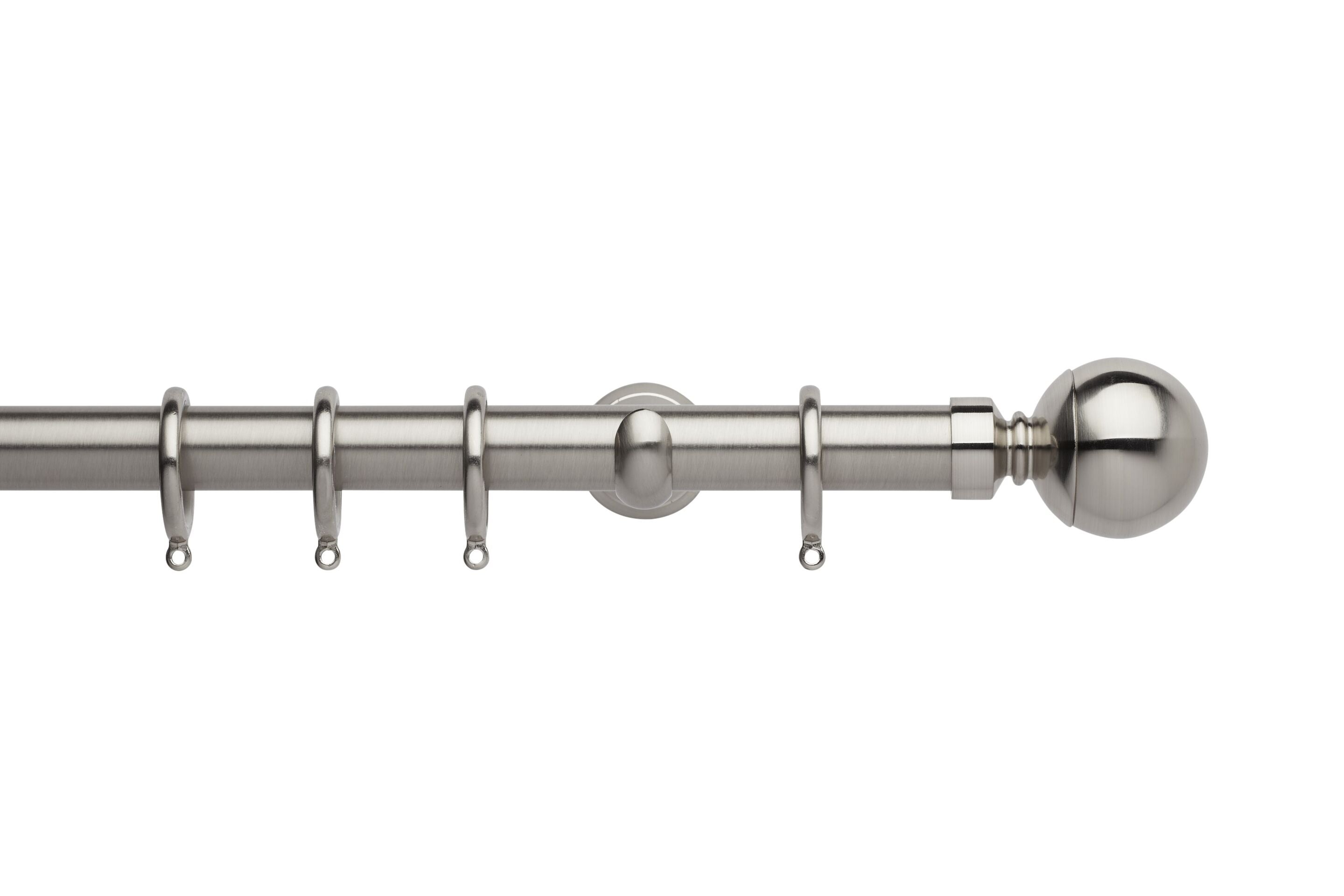 Hallis Neo Stainless Steel Ball Curtain Pole Set - 28mm