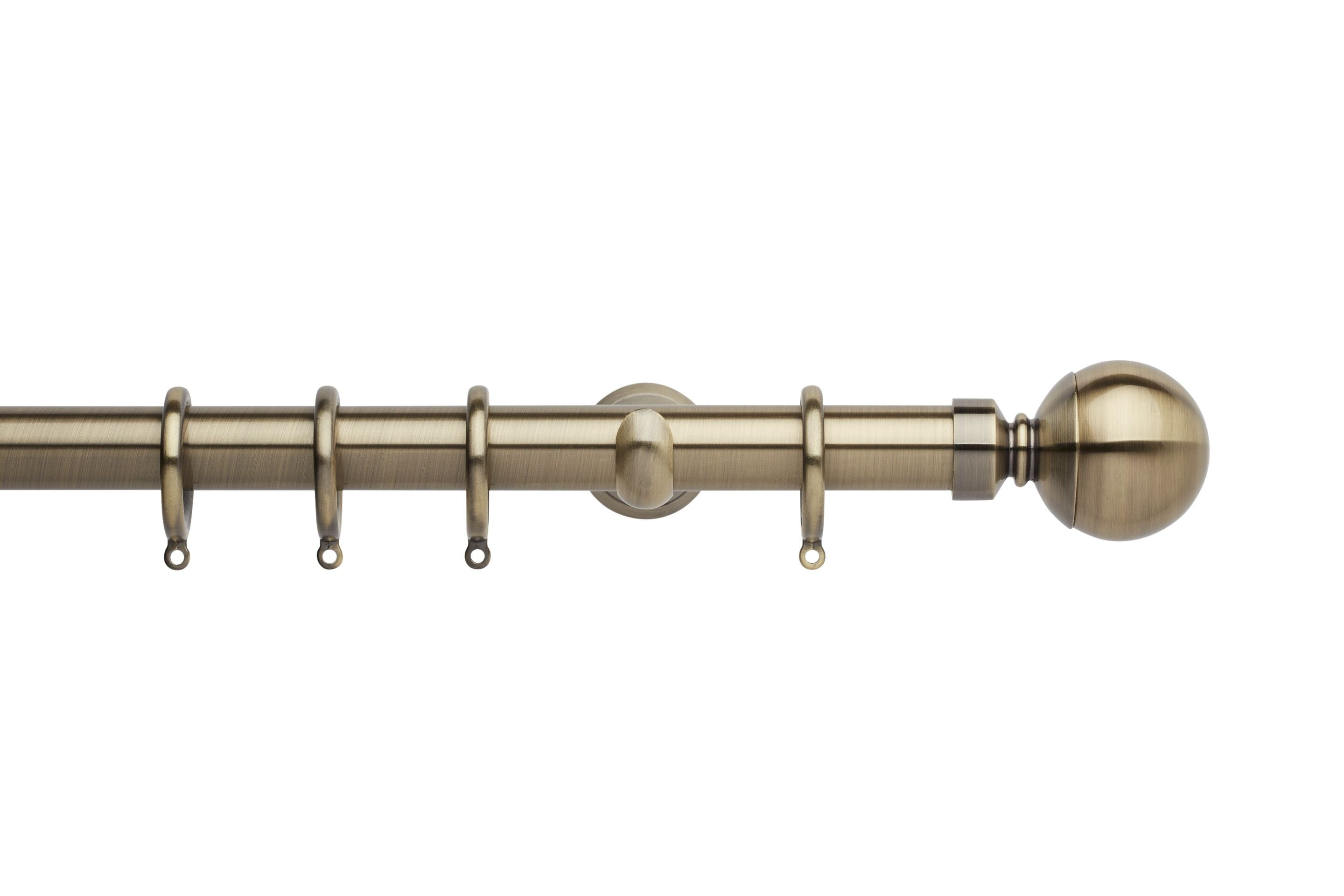Hallis Neo Spun Brass Ball Curtain Pole Set - 28mm