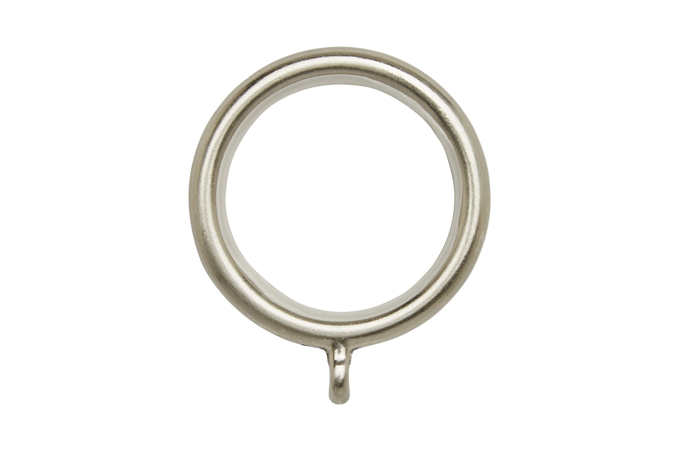 Nylon-lined curtain ring in stainless steel