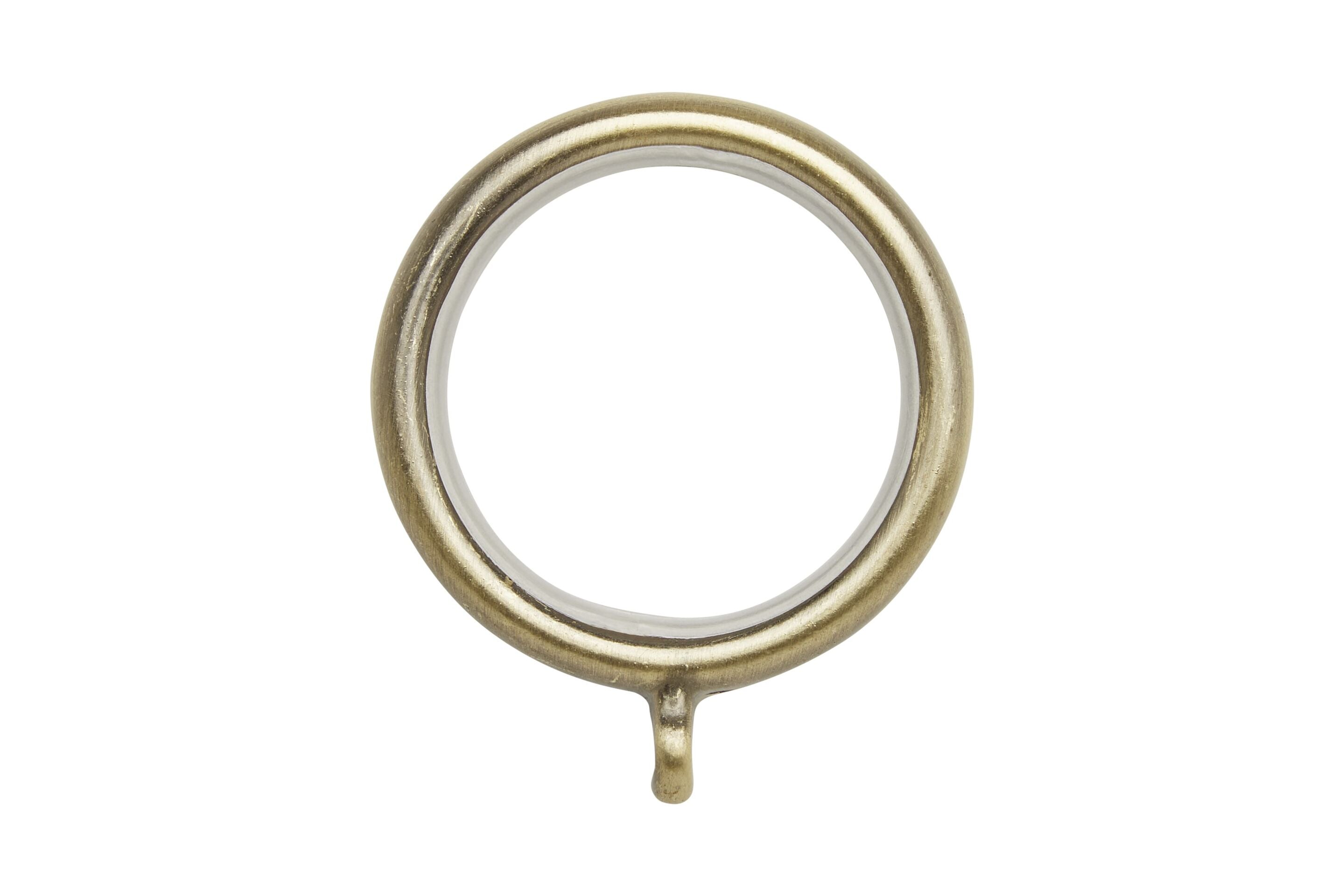 Nylon-lined curtain ring in spun brass