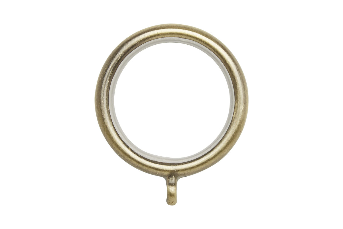 Nylon-lined curtain ring in spun brass